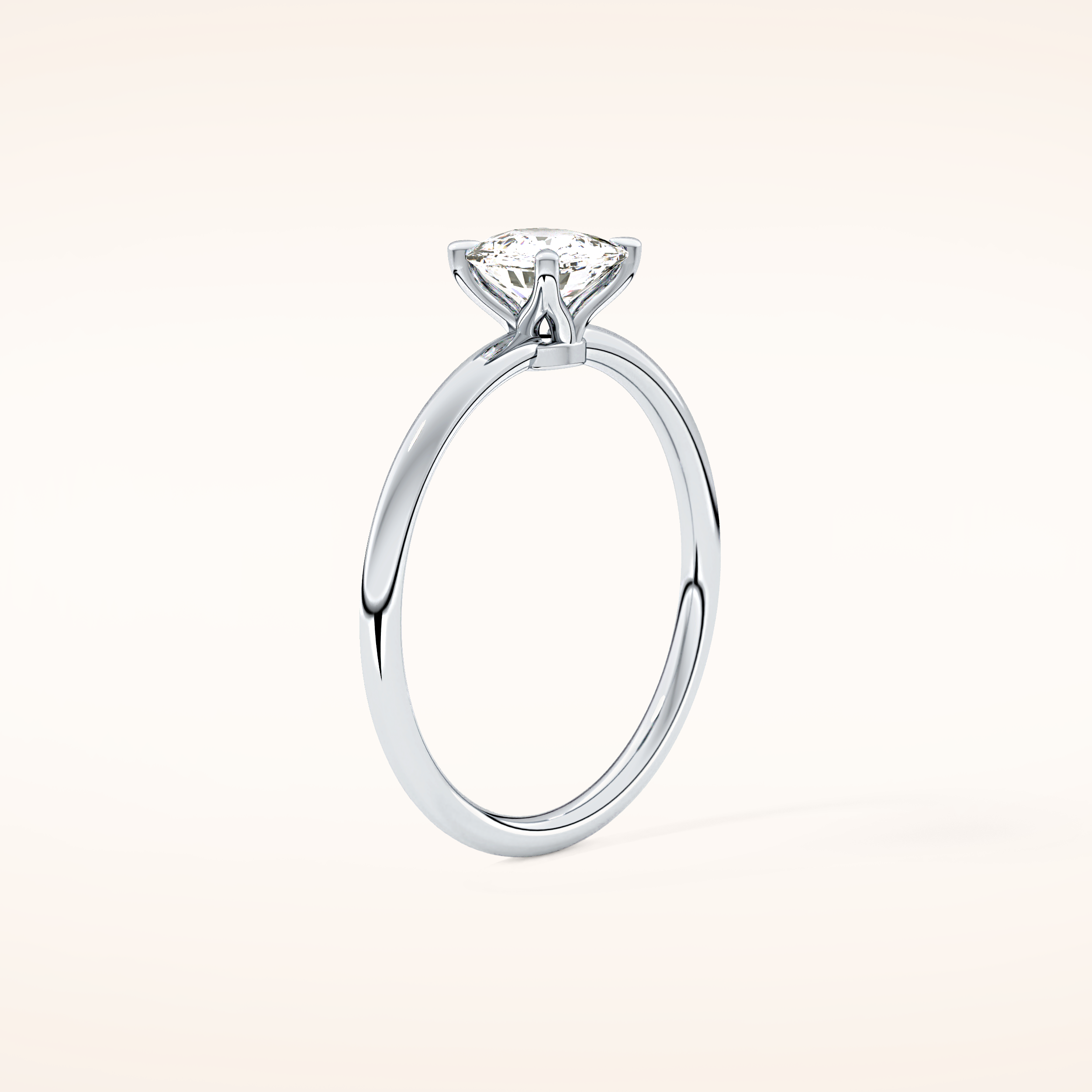 0.87 CT Cushion Shaped Solitaire Moissanite Engagement Ring