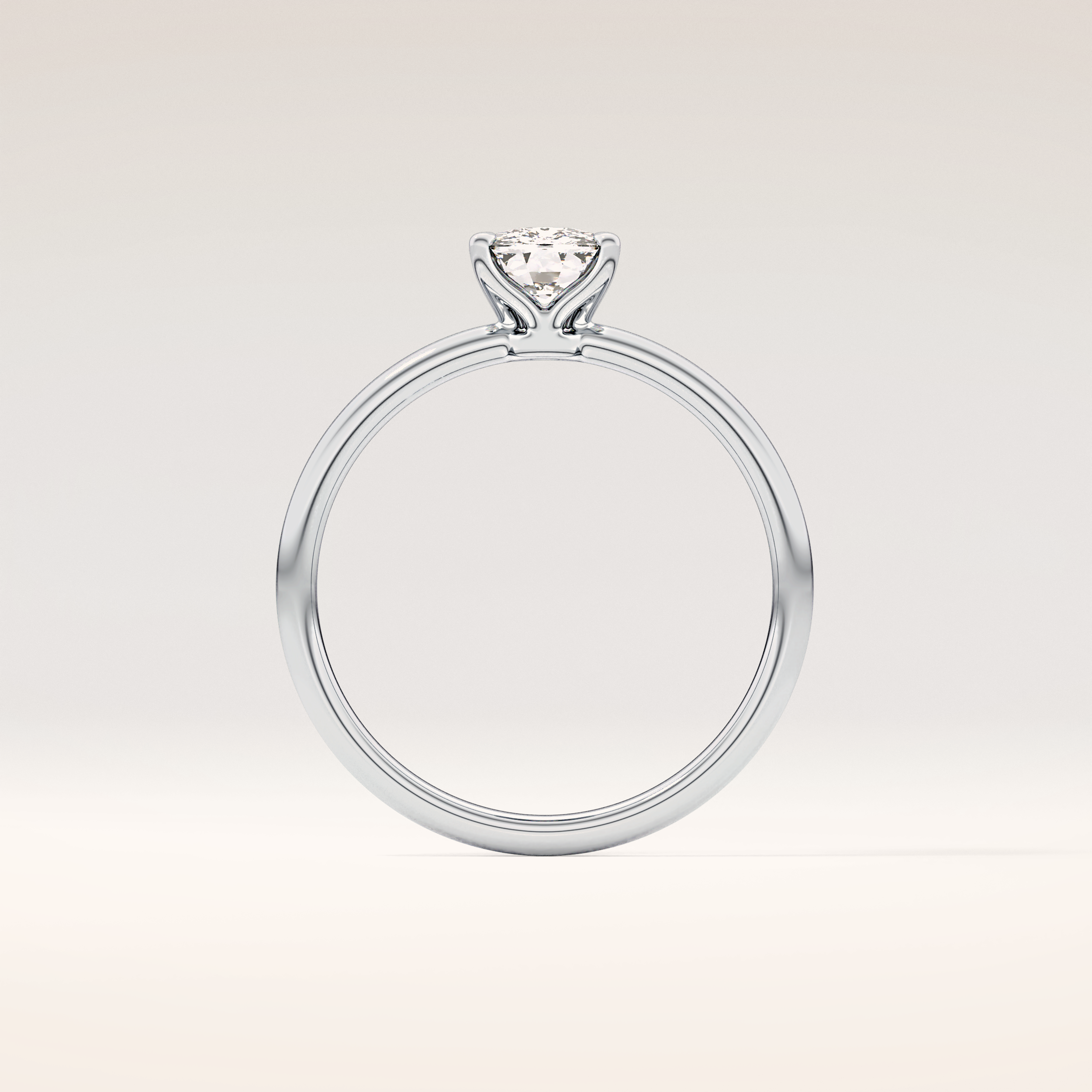 0.87 CT Cushion Shaped Solitaire Moissanite Engagement Ring