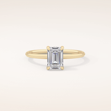 1.02 CT Emerald Shaped Solitaire Moissanite Engagement Ring
