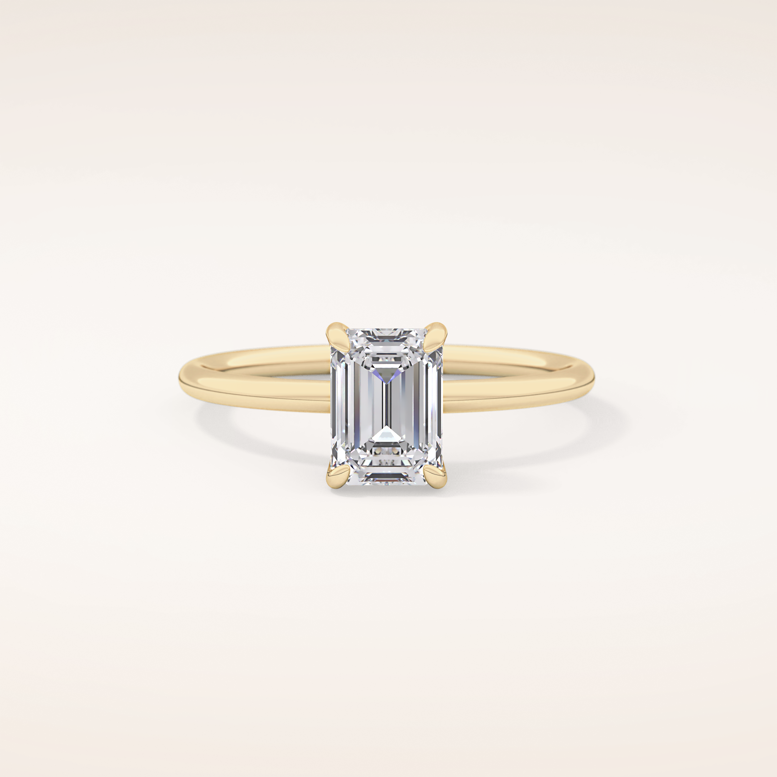 1.02 CT Emerald Shaped Solitaire Moissanite Engagement Ring