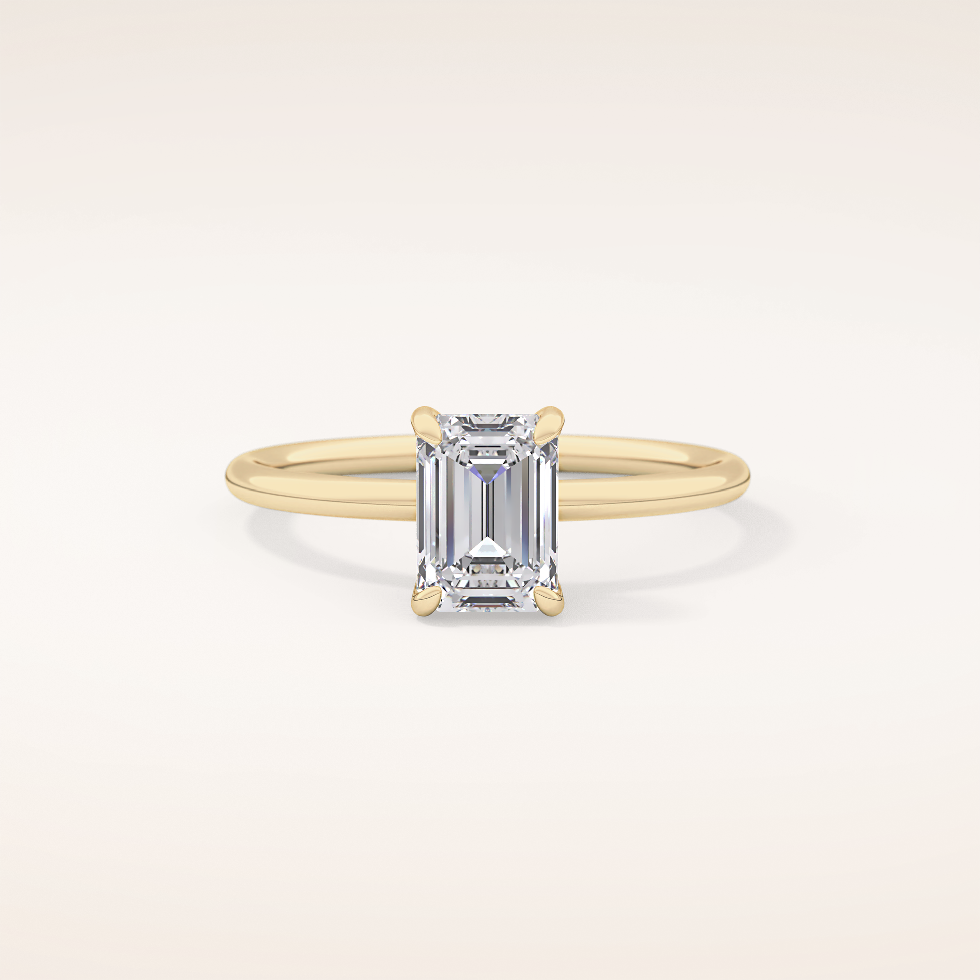 1.02 CT Emerald Shaped Solitaire Moissanite Engagement Ring