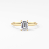 Emerald Solitaire Lab Grown Diamond Engagement Ring
