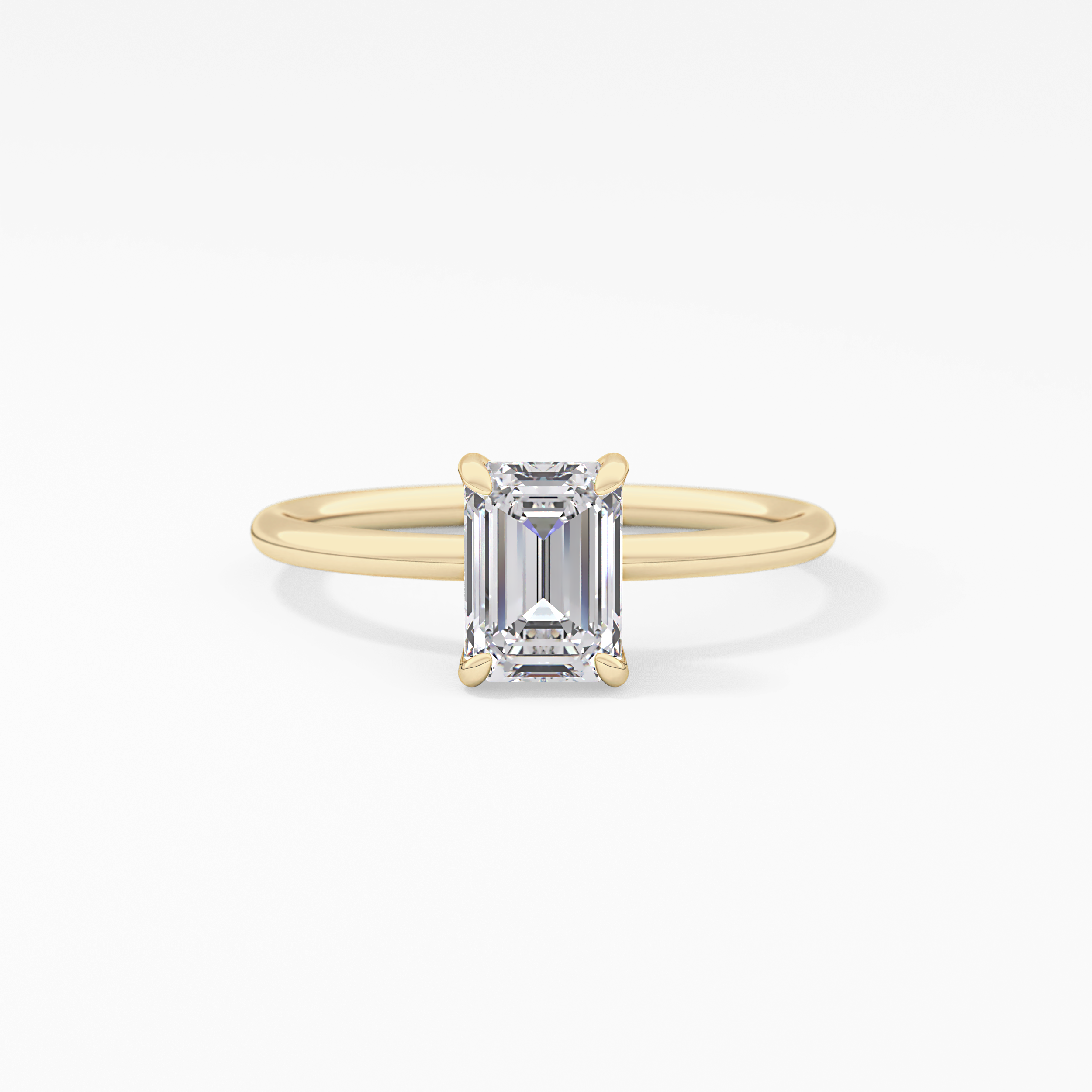Emerald Solitaire Lab Grown Diamond Engagement Ring