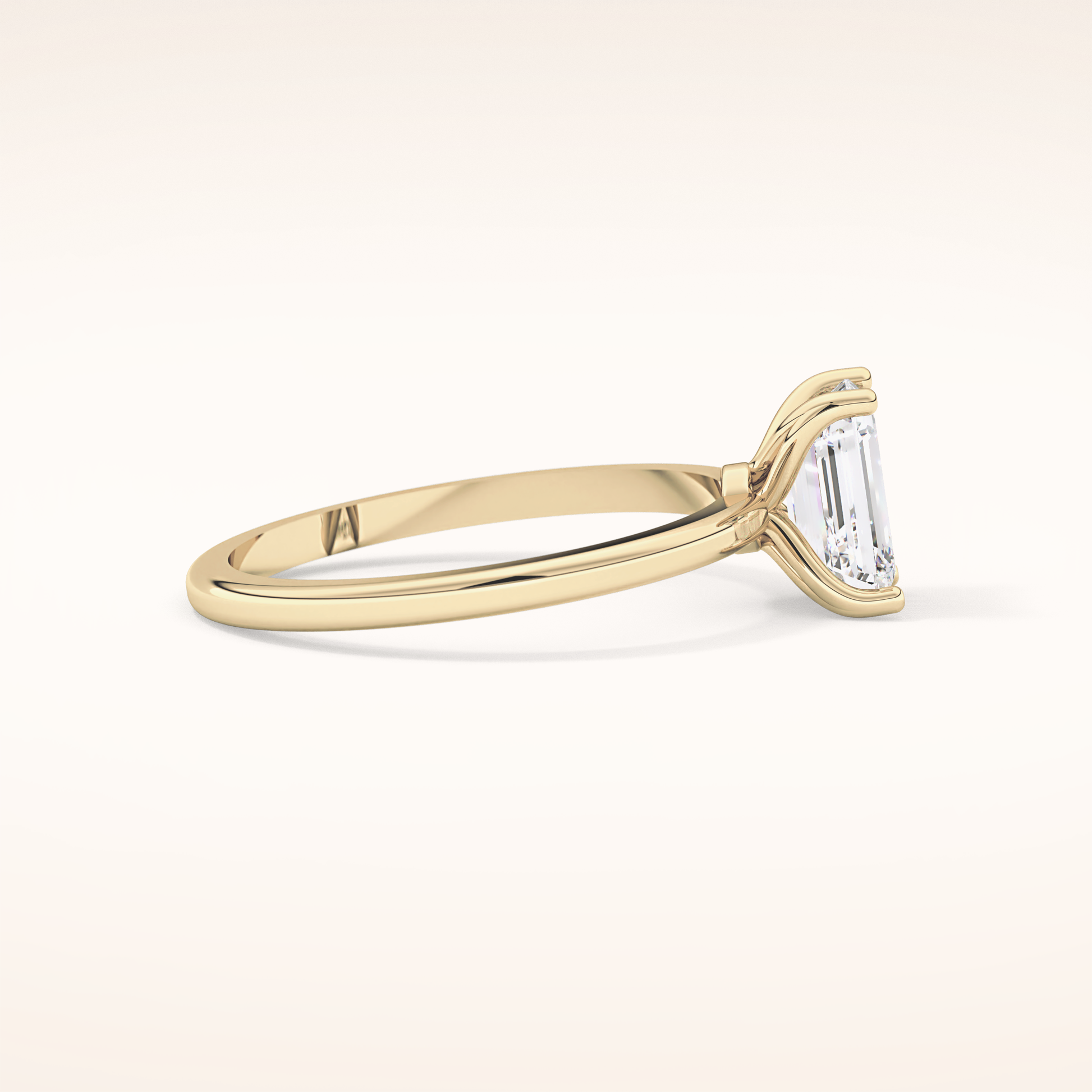 1.02 CT Emerald Shaped Solitaire Moissanite Engagement Ring