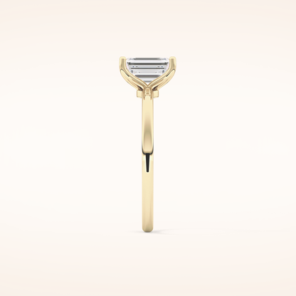 1.02 CT Emerald Shaped Solitaire Moissanite Engagement Ring