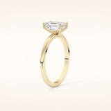 1.02 CT Emerald Shaped Solitaire Moissanite Engagement Ring