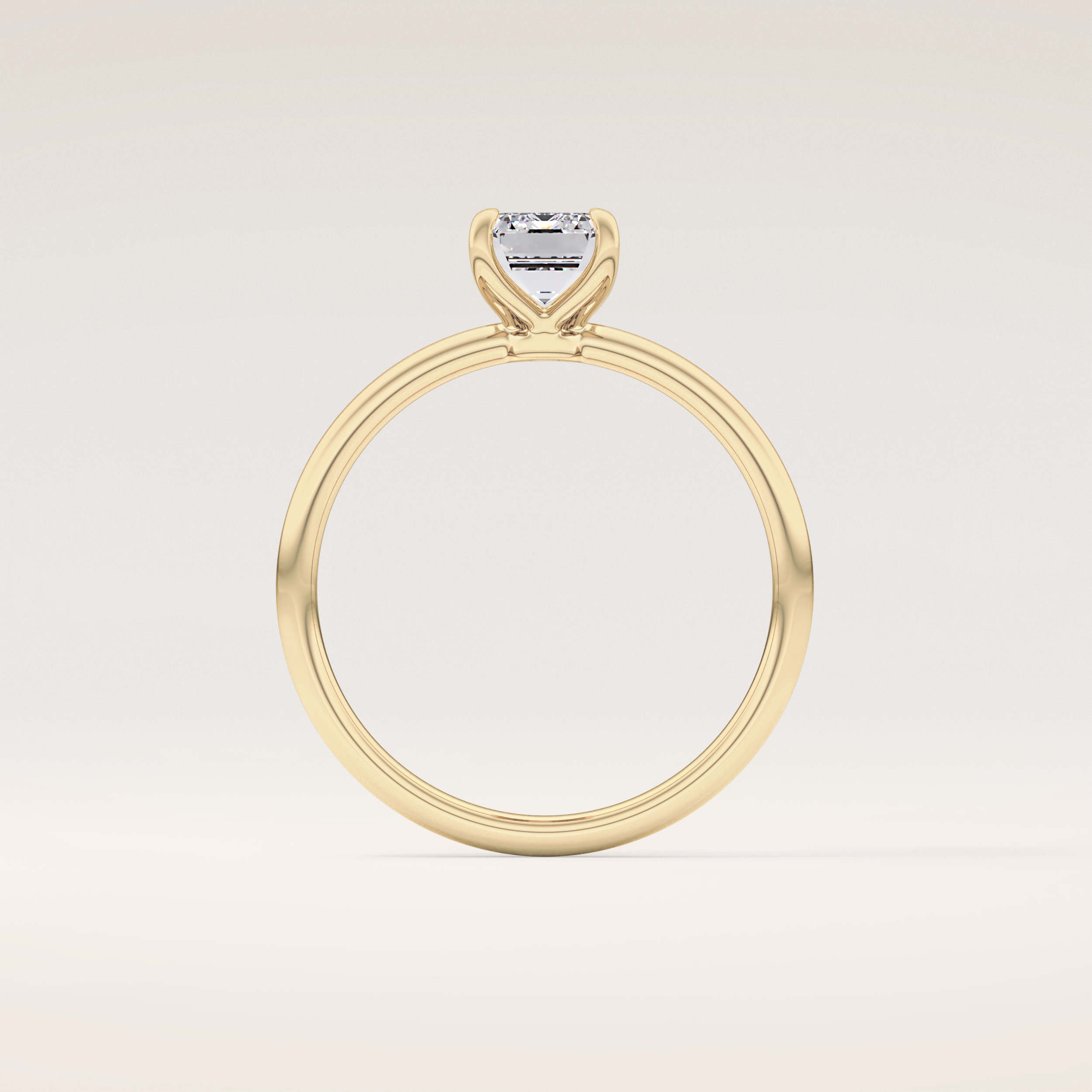 1.02 CT Emerald Shaped Solitaire Moissanite Engagement Ring