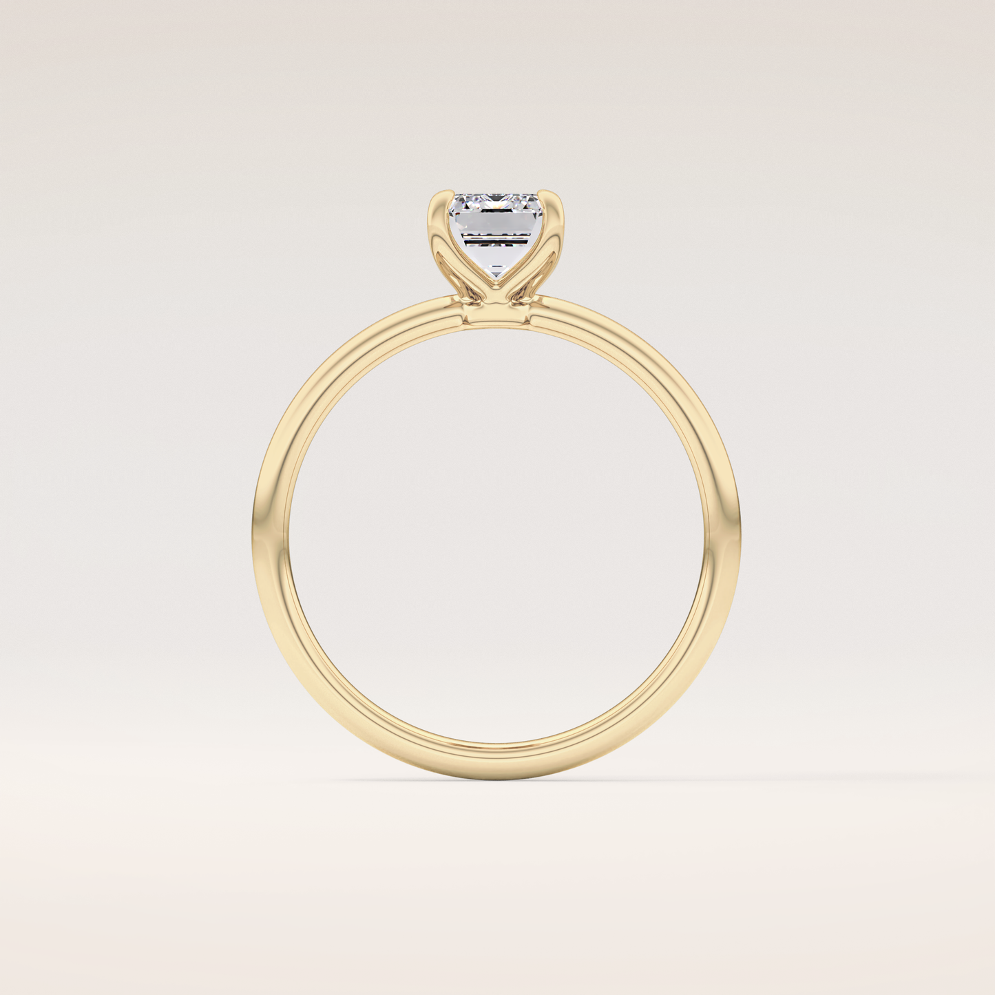 1.02 CT Emerald Shaped Solitaire Moissanite Engagement Ring