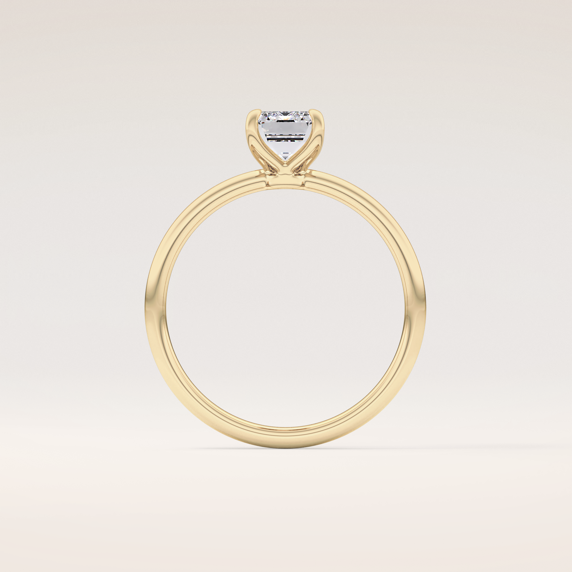 1.02 CT Emerald Shaped Solitaire Moissanite Engagement Ring