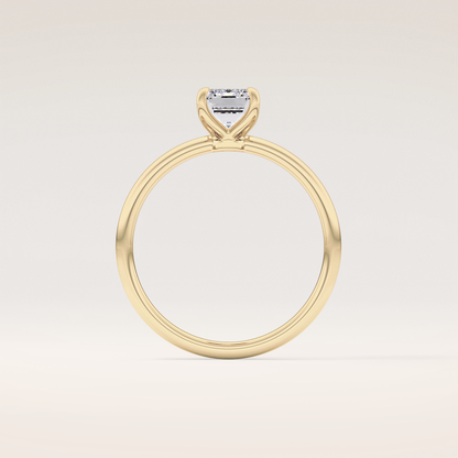 1.02 CT Emerald Shaped Solitaire Moissanite Engagement Ring