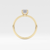 Emerald Solitaire Lab Grown Diamond Engagement Ring