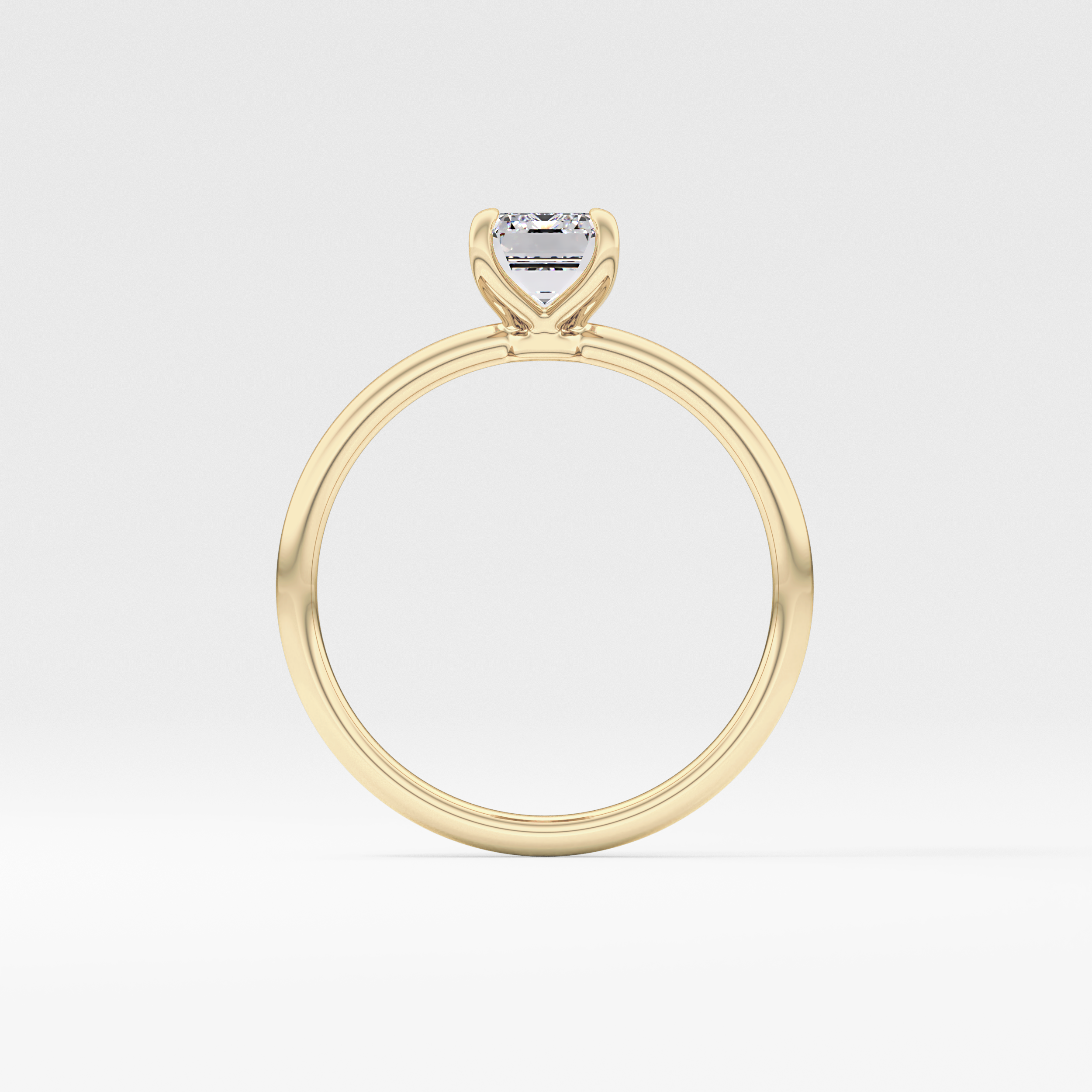 Emerald Solitaire Lab Grown Diamond Engagement Ring