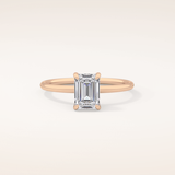 1.02 CT Emerald Shaped Solitaire Moissanite Engagement Ring