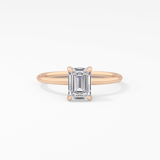 Emerald Solitaire Lab Grown Diamond Engagement Ring