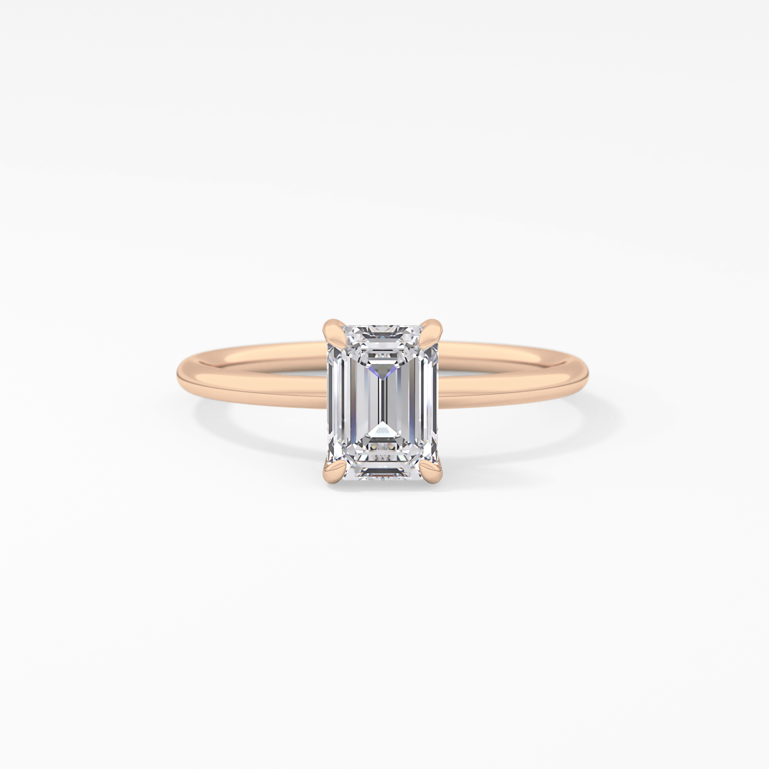 Emerald Solitaire Lab Grown Diamond Engagement Ring