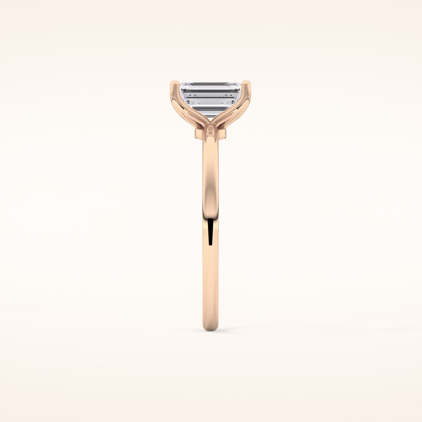 1.02 CT Emerald Shaped Solitaire Moissanite Engagement Ring