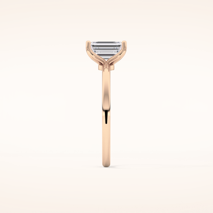 1.02 CT Emerald Shaped Solitaire Moissanite Engagement Ring