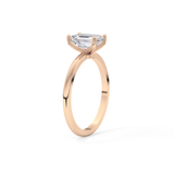 Emerald Solitaire Lab Grown Diamond Engagement Ring