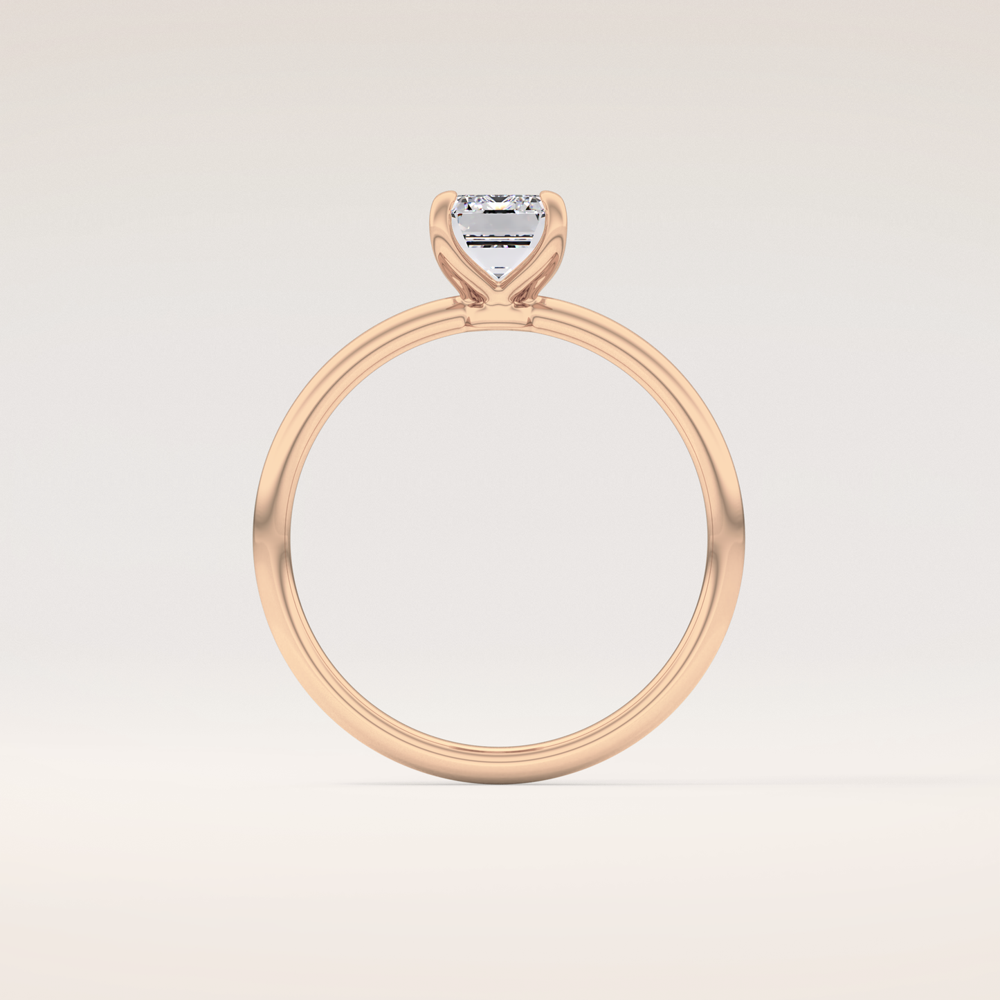 1.02 CT Emerald Shaped Solitaire Moissanite Engagement Ring