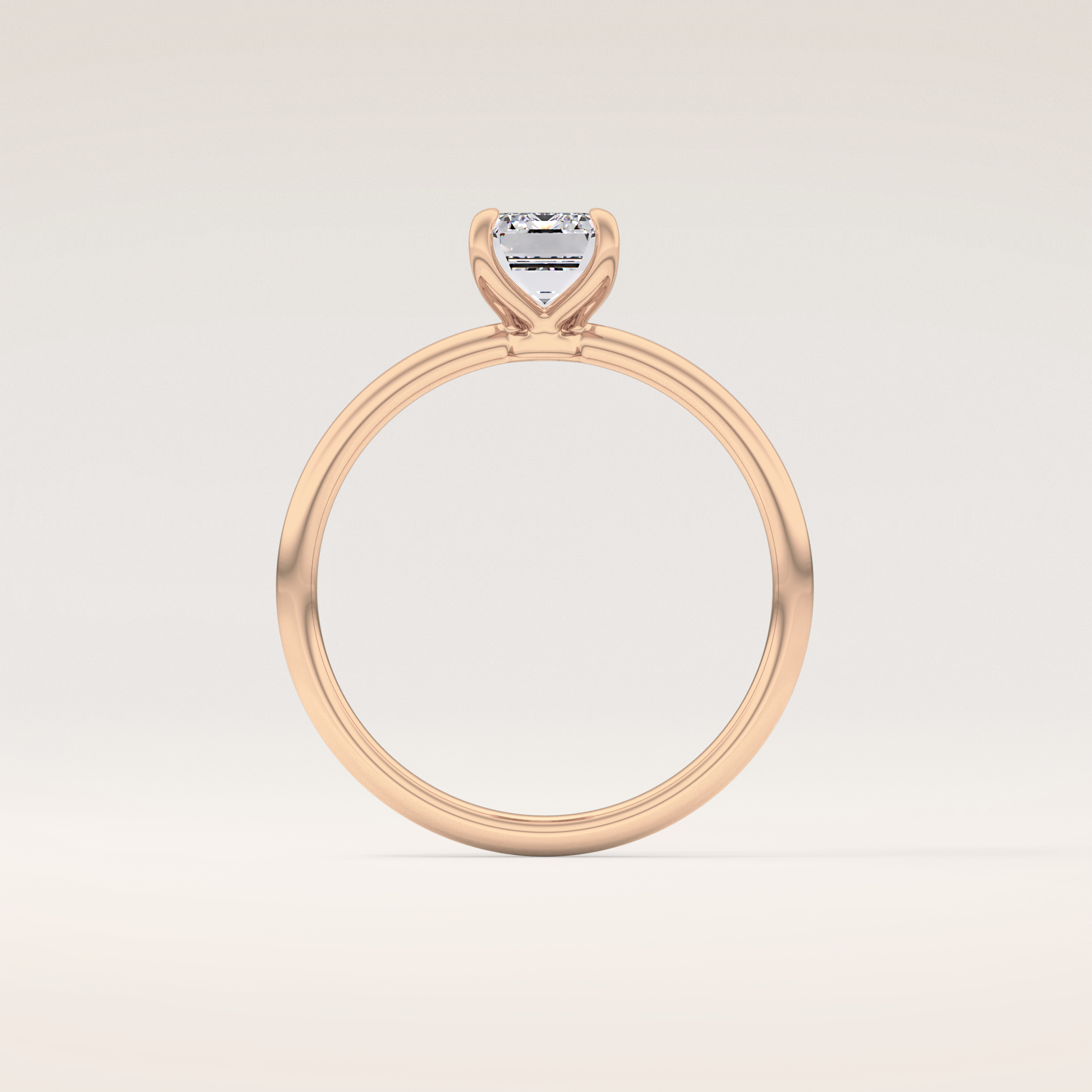 1.02 CT Emerald Shaped Solitaire Moissanite Engagement Ring