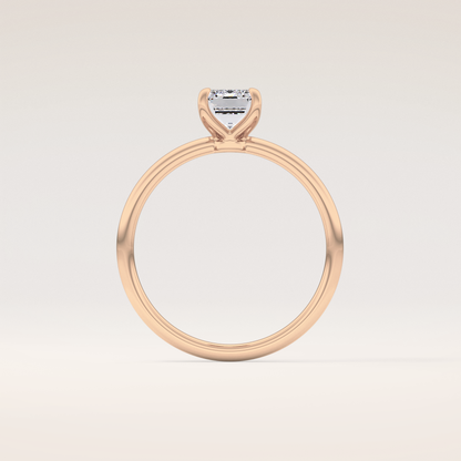 1.02 CT Emerald Shaped Solitaire Moissanite Engagement Ring