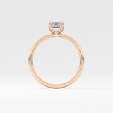 Emerald Solitaire Lab Grown Diamond Engagement Ring