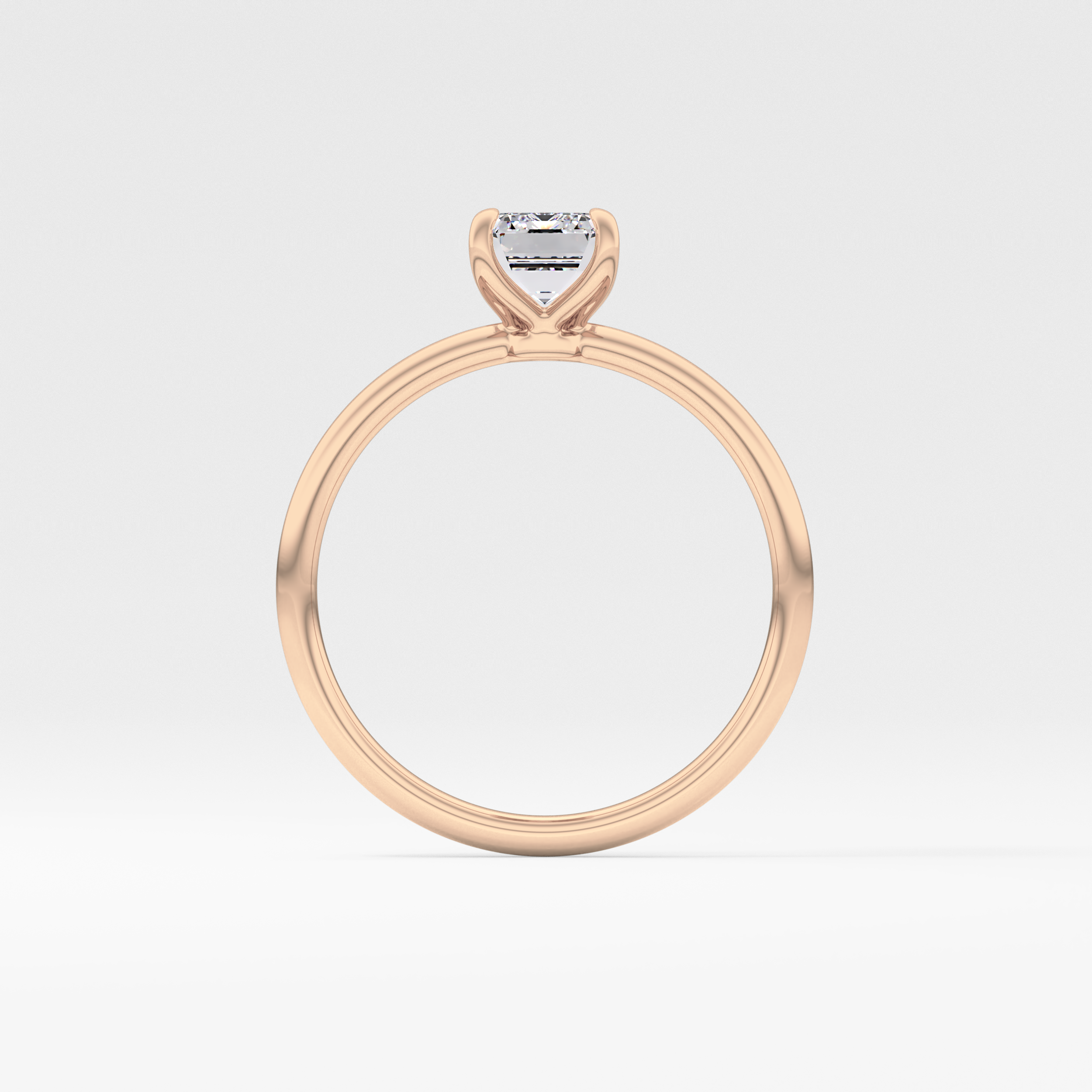Emerald Solitaire Lab Grown Diamond Engagement Ring