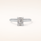 1.02 CT Emerald Shaped Solitaire Moissanite Engagement Ring