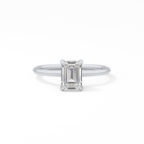 Emerald Solitaire Lab Grown Diamond Engagement Ring
