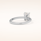 1.02 CT Emerald Shaped Solitaire Moissanite Engagement Ring