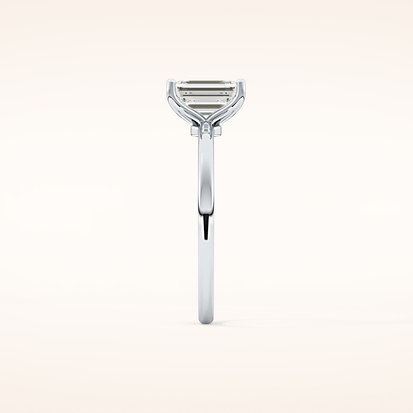 1.02 CT Emerald Shaped Solitaire Moissanite Engagement Ring