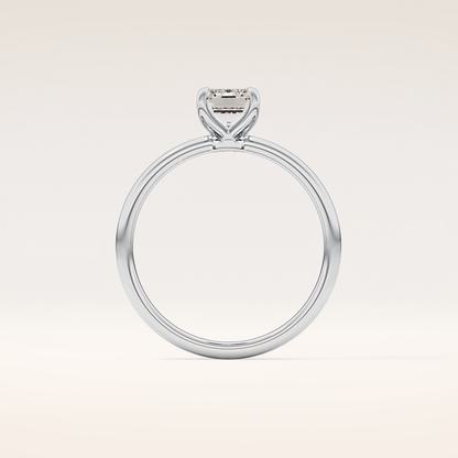 1.02 CT Emerald Shaped Solitaire Moissanite Engagement Ring