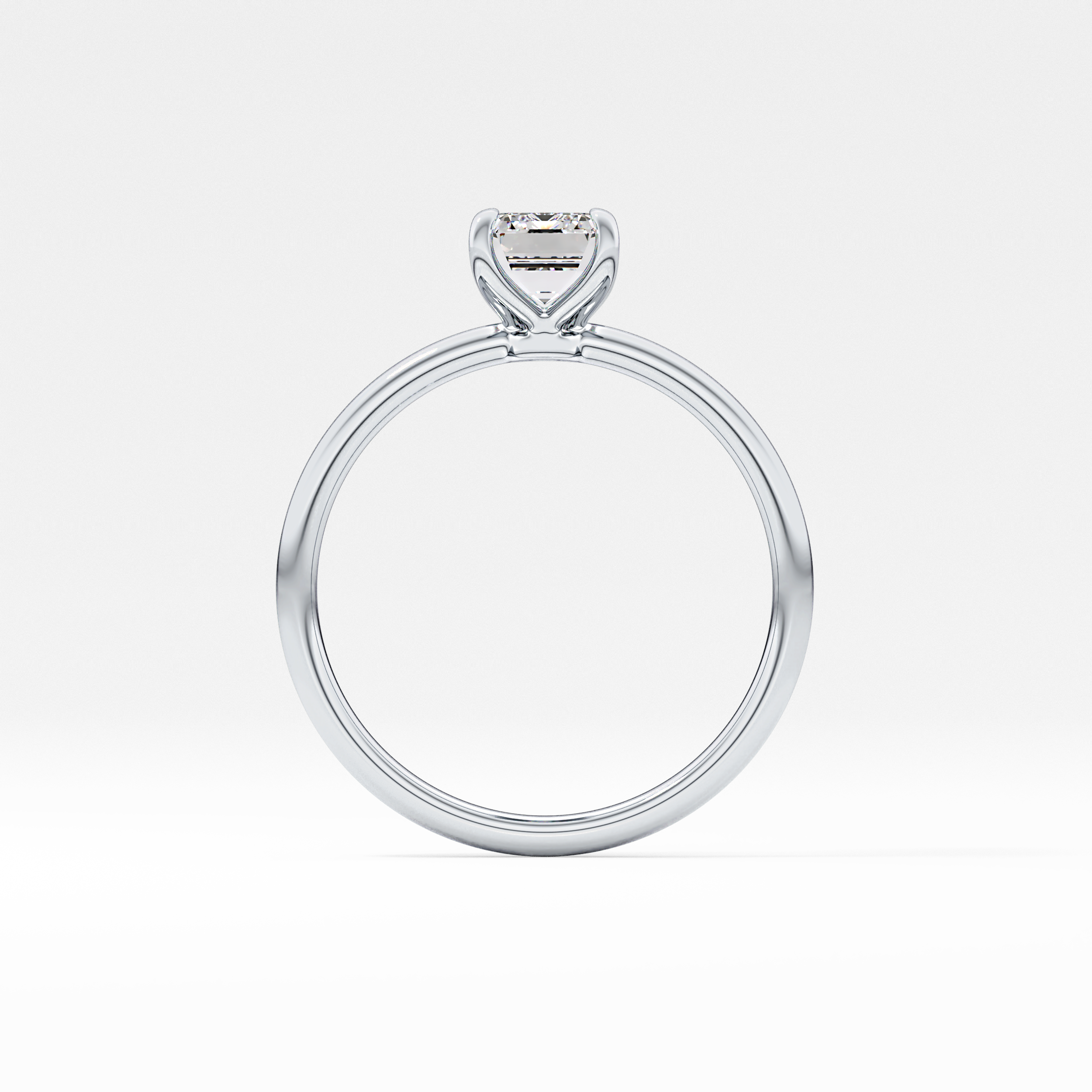 Emerald Solitaire Lab Grown Diamond Engagement Ring