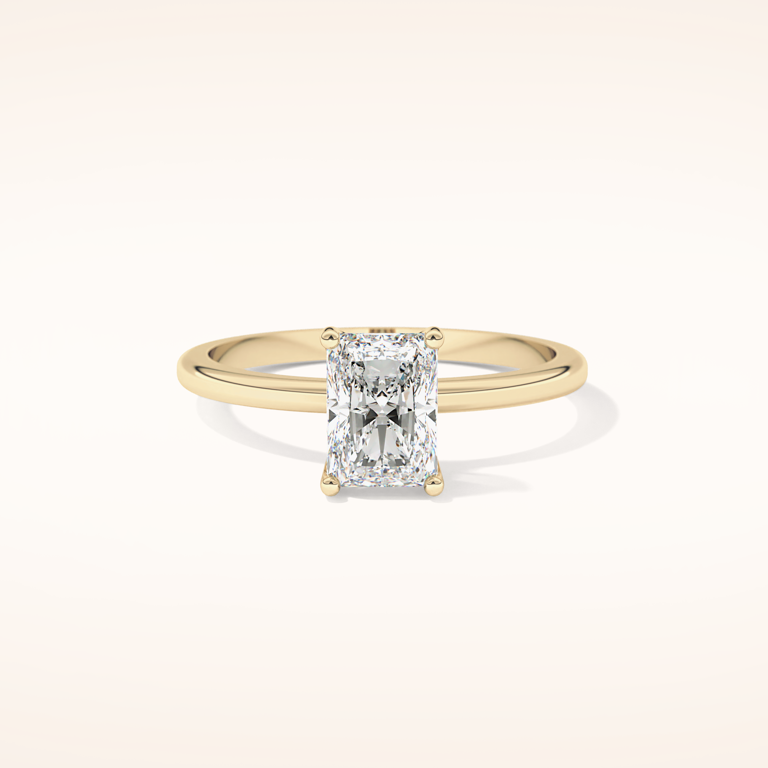 1.21 CT Radiant Shaped Solitaire Moissanite Engagement Ring