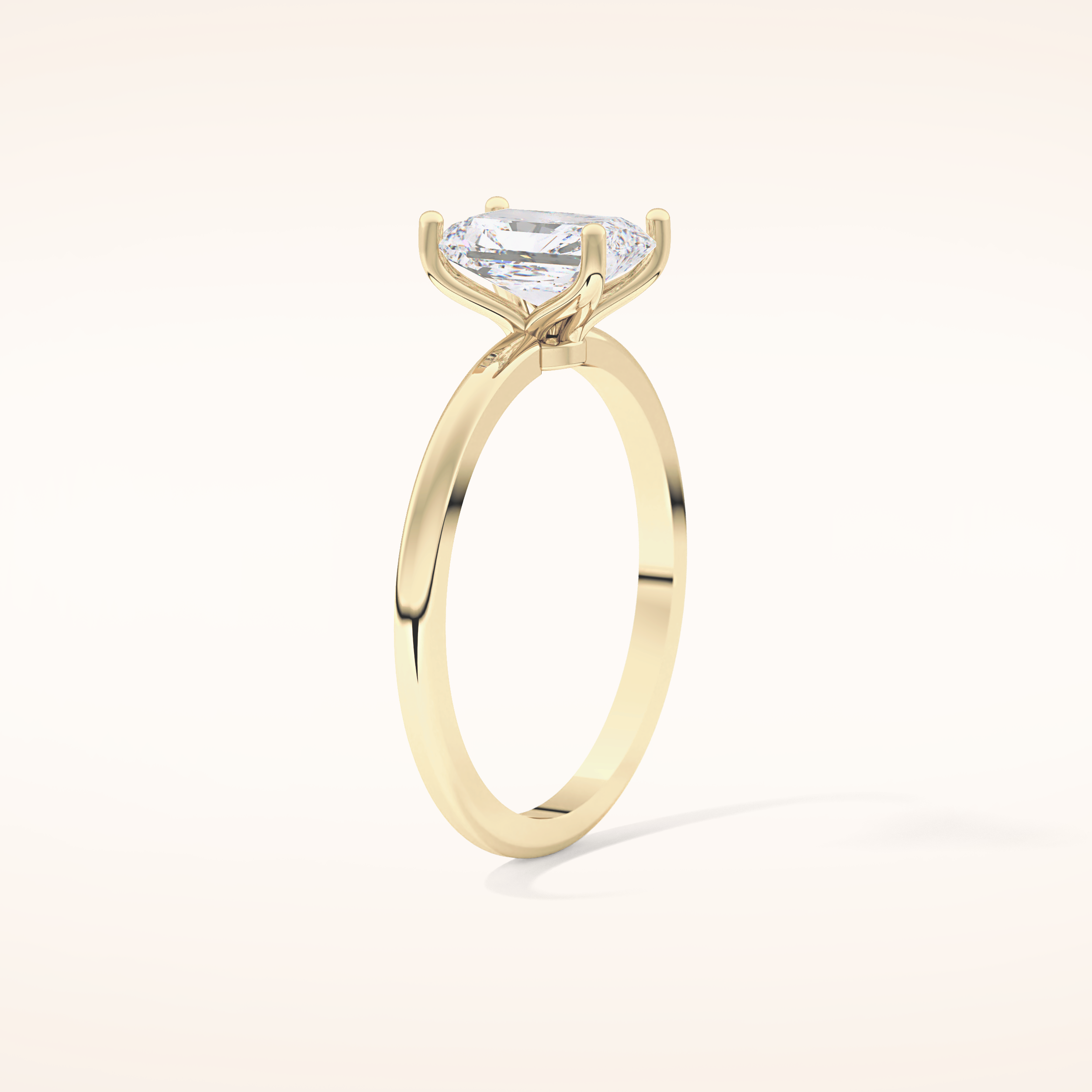 1.21 CT Radiant Shaped Solitaire Moissanite Engagement Ring