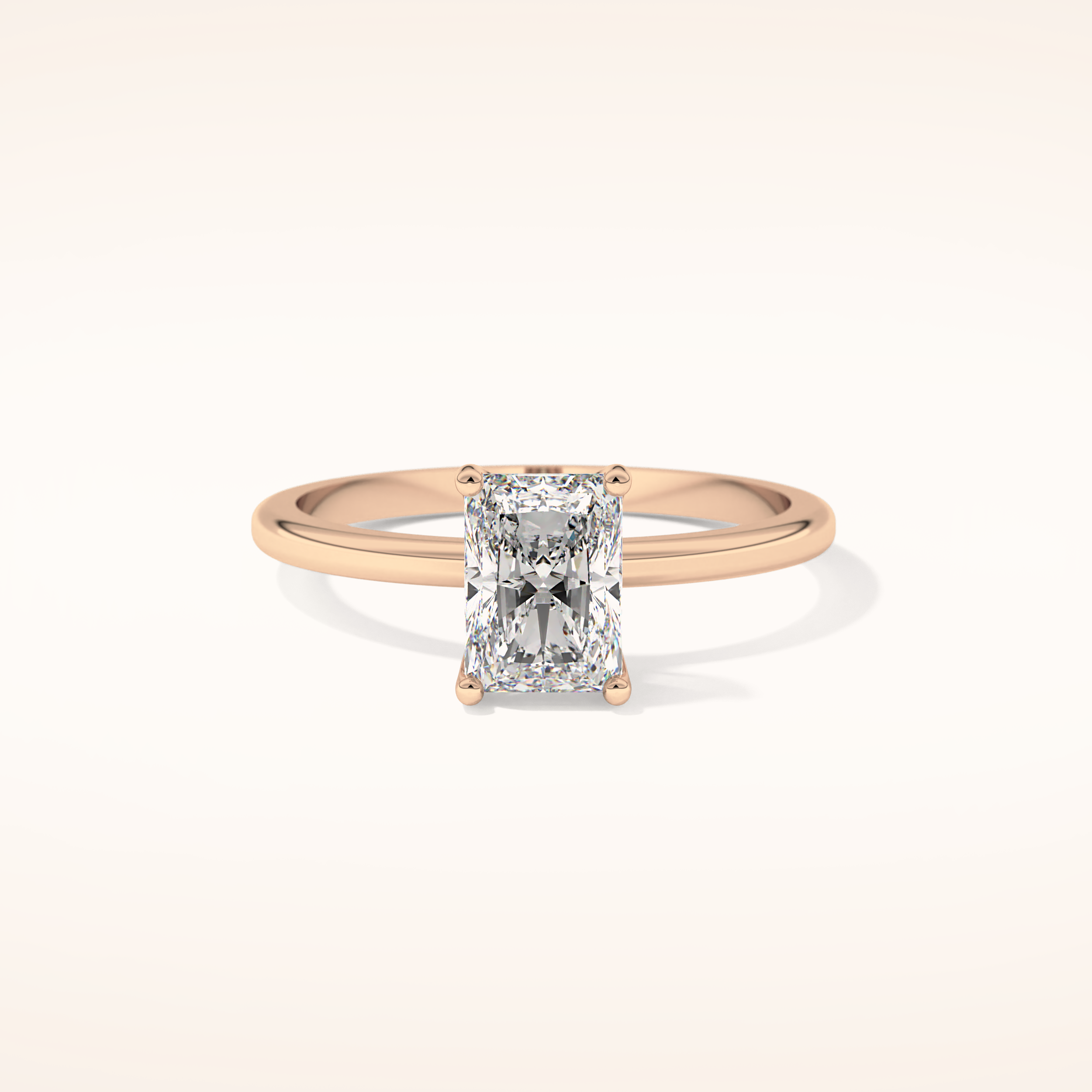 1.21 CT Radiant Shaped Solitaire Moissanite Engagement Ring