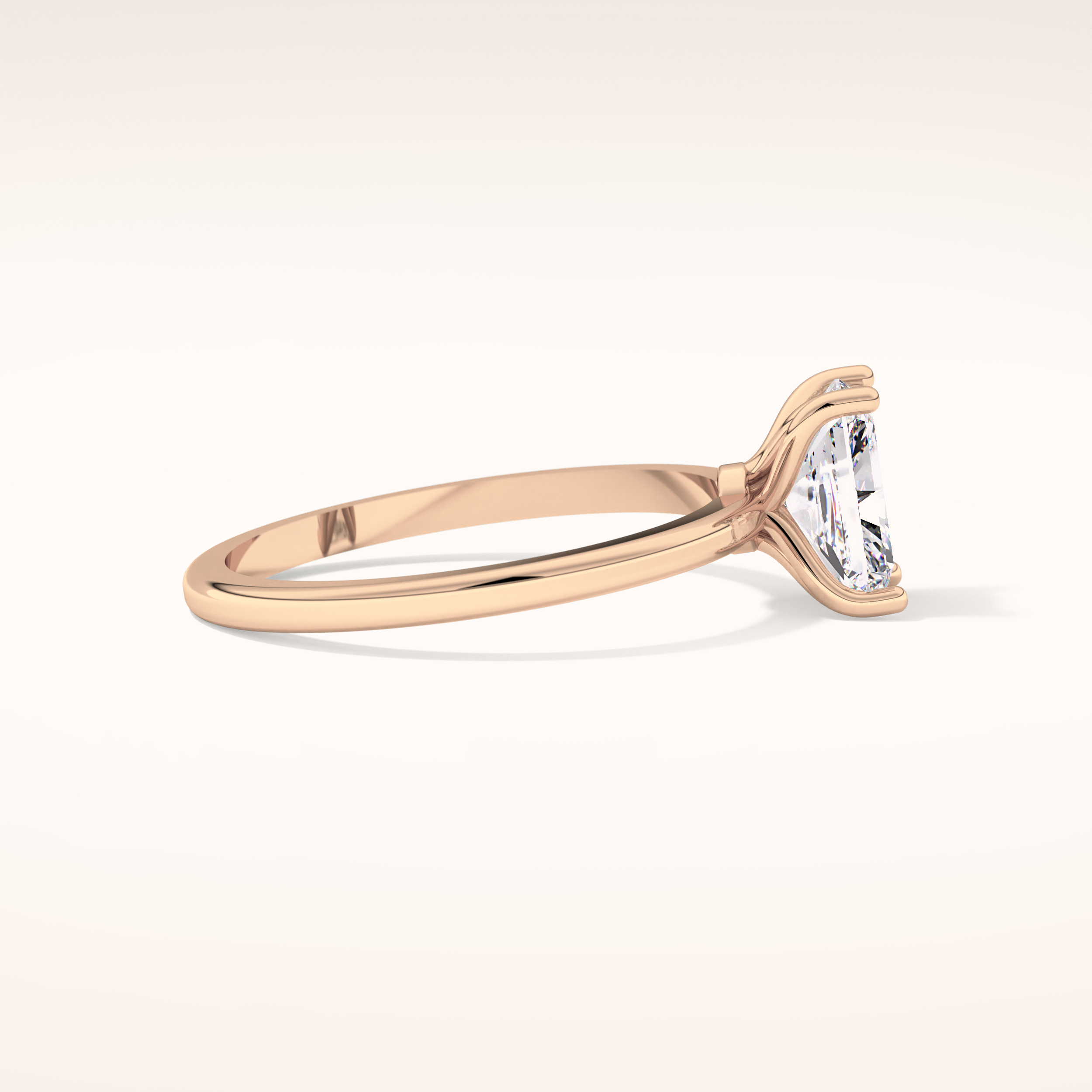 1.21 CT Radiant Shaped Solitaire Moissanite Engagement Ring