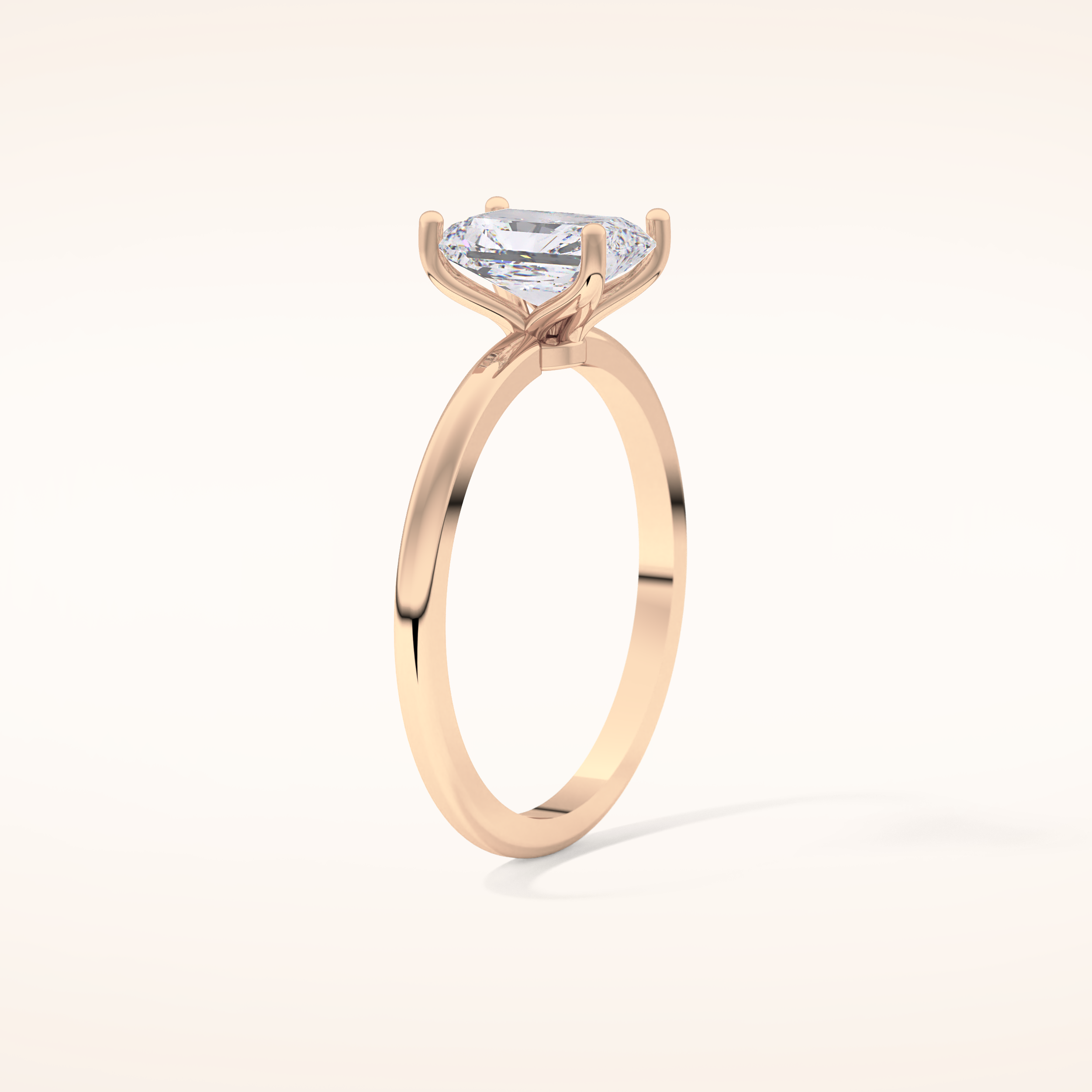 1.21 CT Radiant Shaped Solitaire Moissanite Engagement Ring