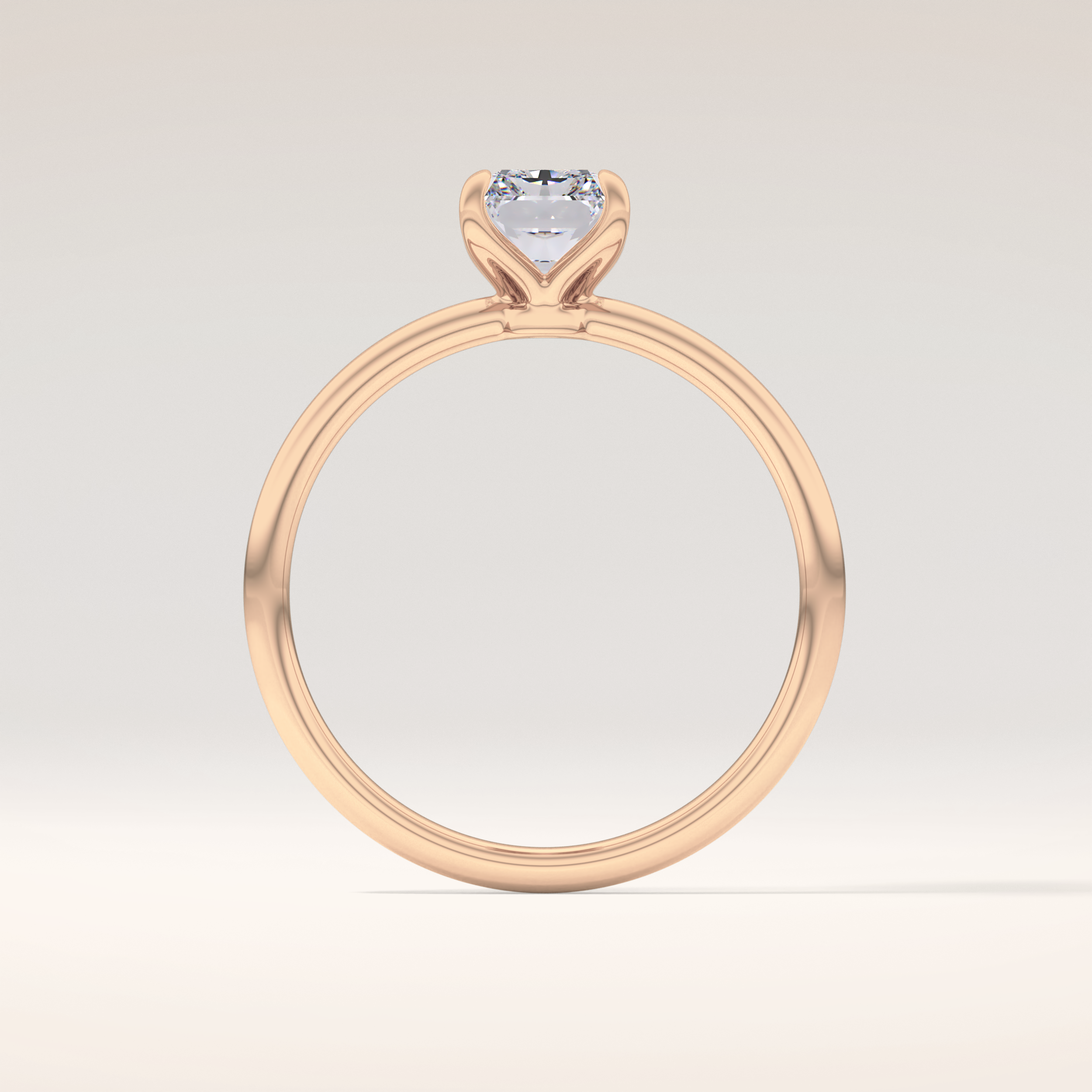 1.21 CT Radiant Shaped Solitaire Moissanite Engagement Ring