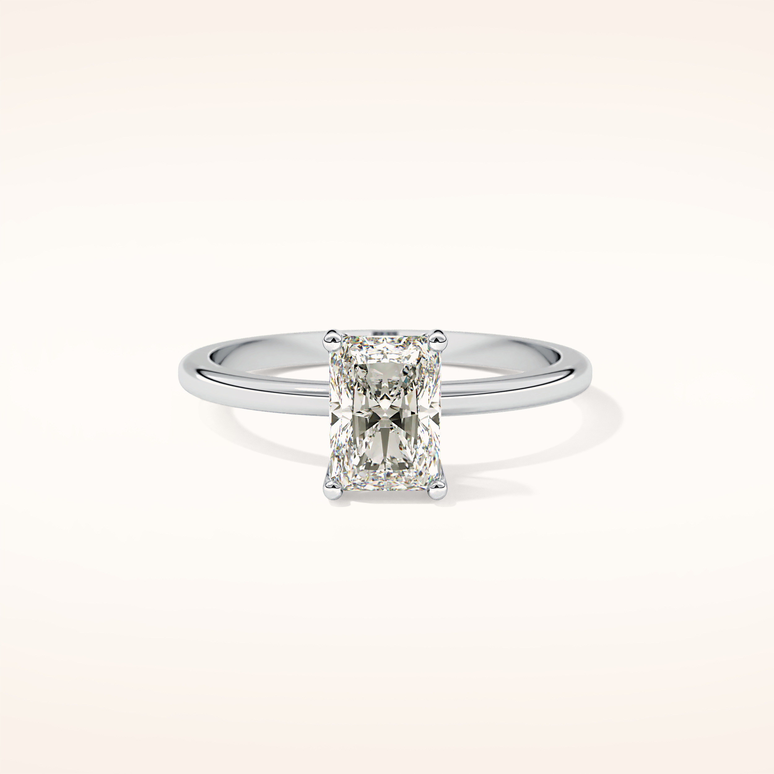1.21 CT Radiant Shaped Solitaire Moissanite Engagement Ring
