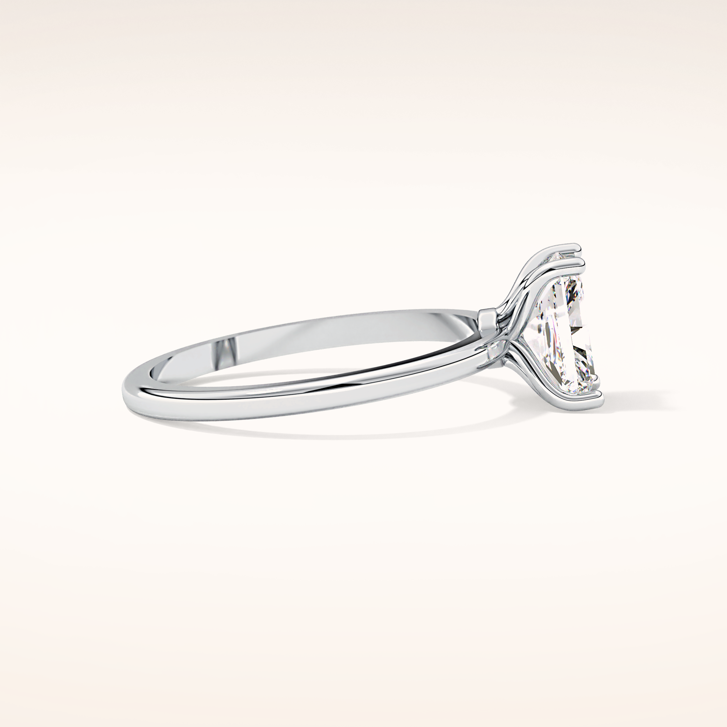 1.21 CT Radiant Shaped Solitaire Moissanite Engagement Ring