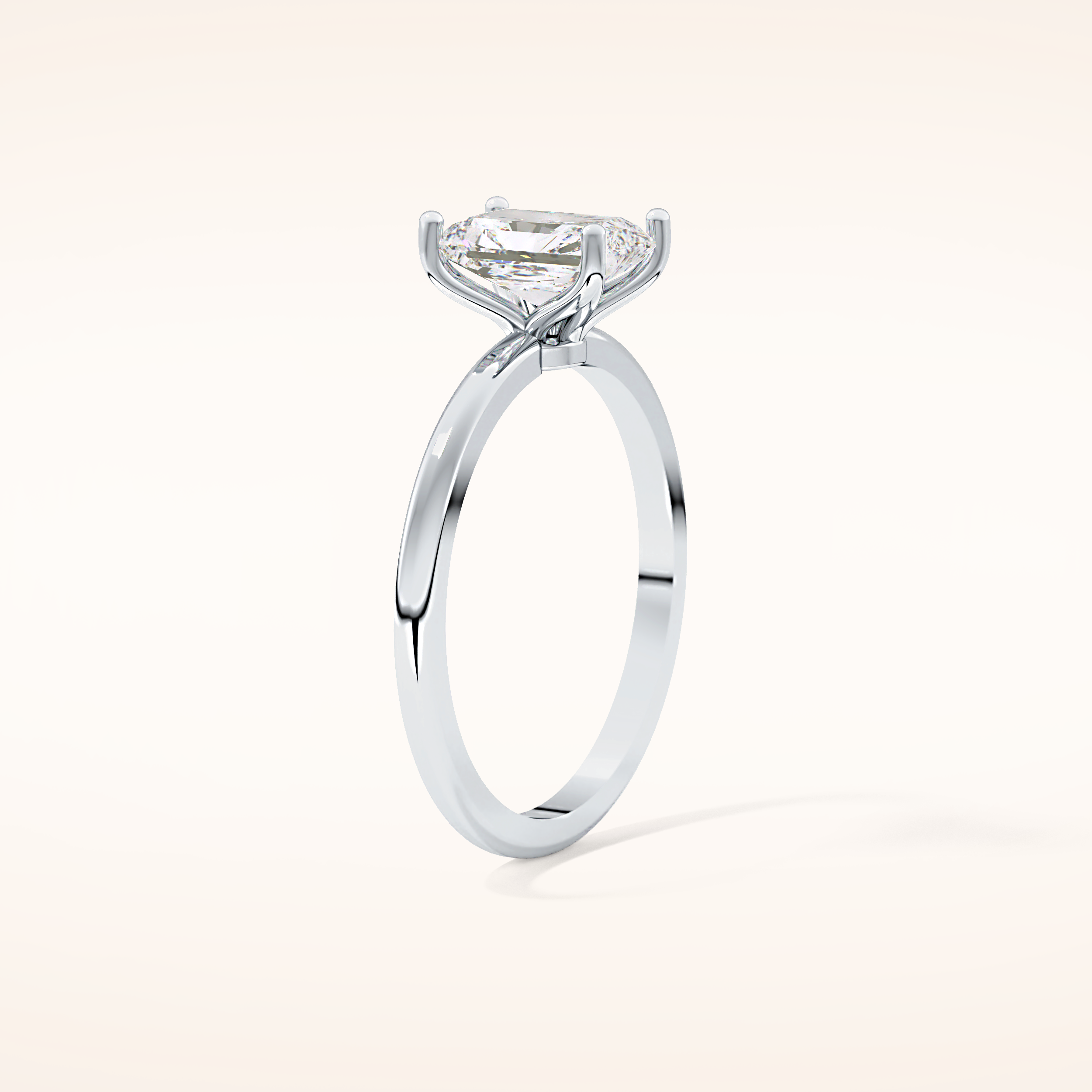 1.21 CT Radiant Shaped Solitaire Moissanite Engagement Ring