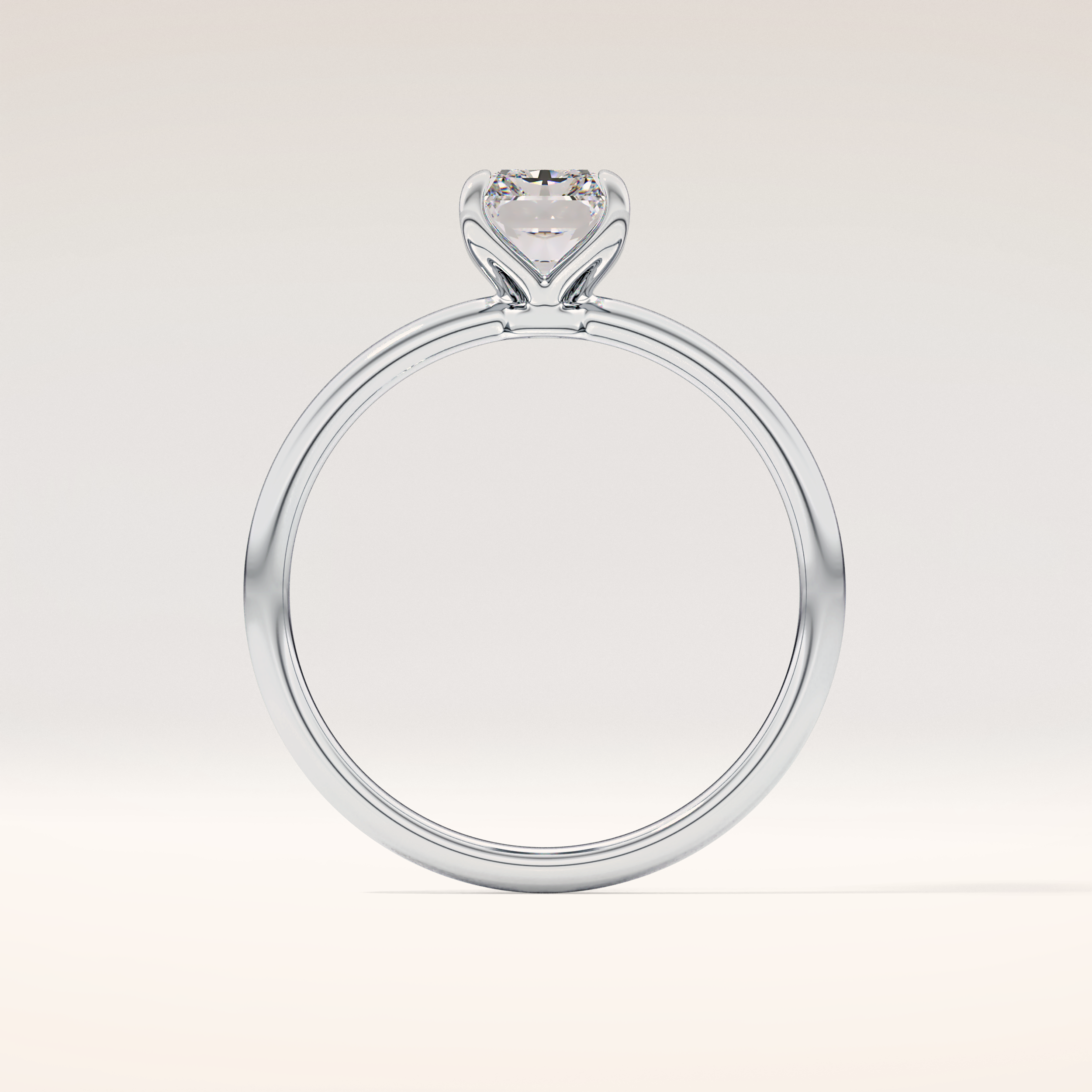 1.21 CT Radiant Shaped Solitaire Moissanite Engagement Ring