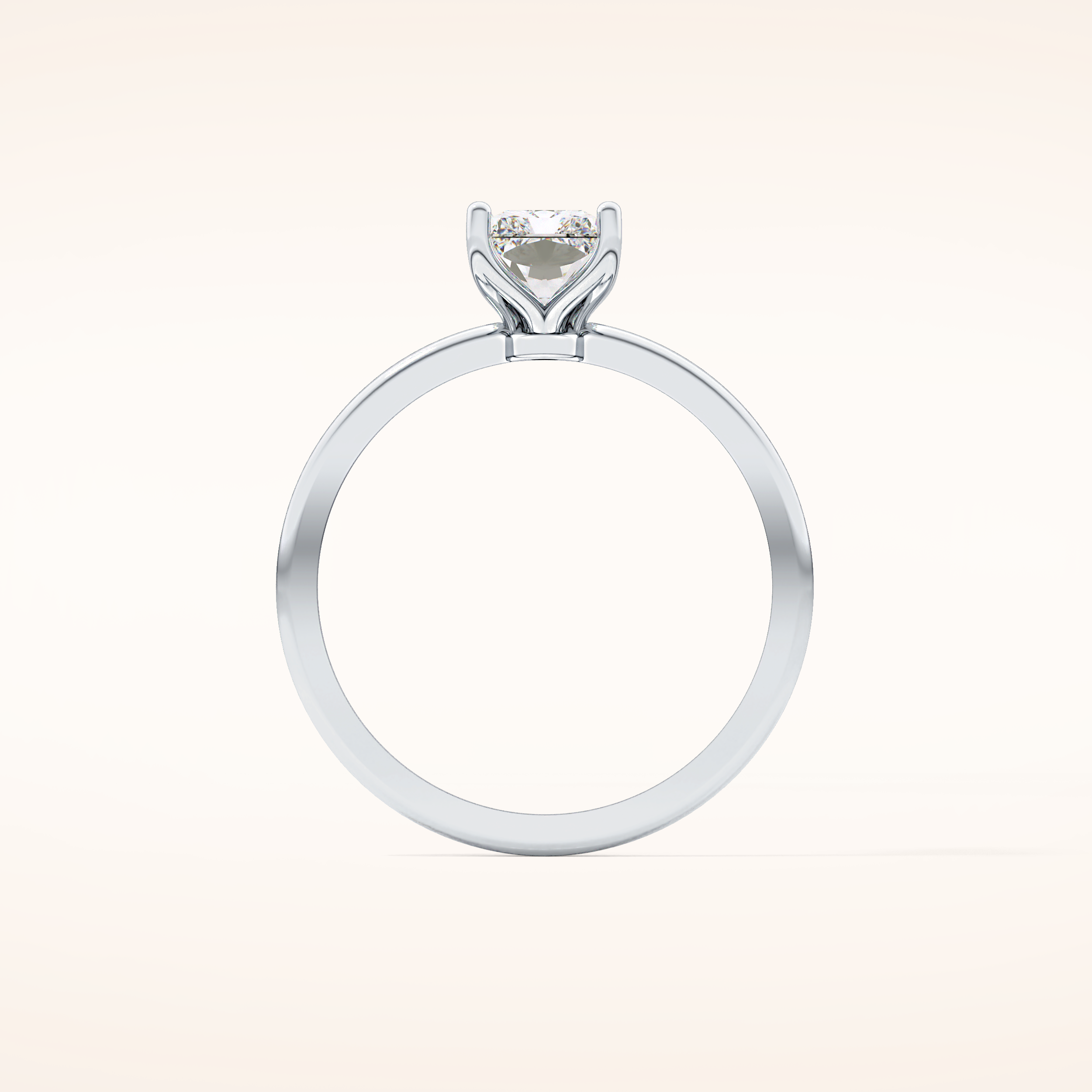 1.21 CT Radiant Shaped Solitaire Moissanite Engagement Ring