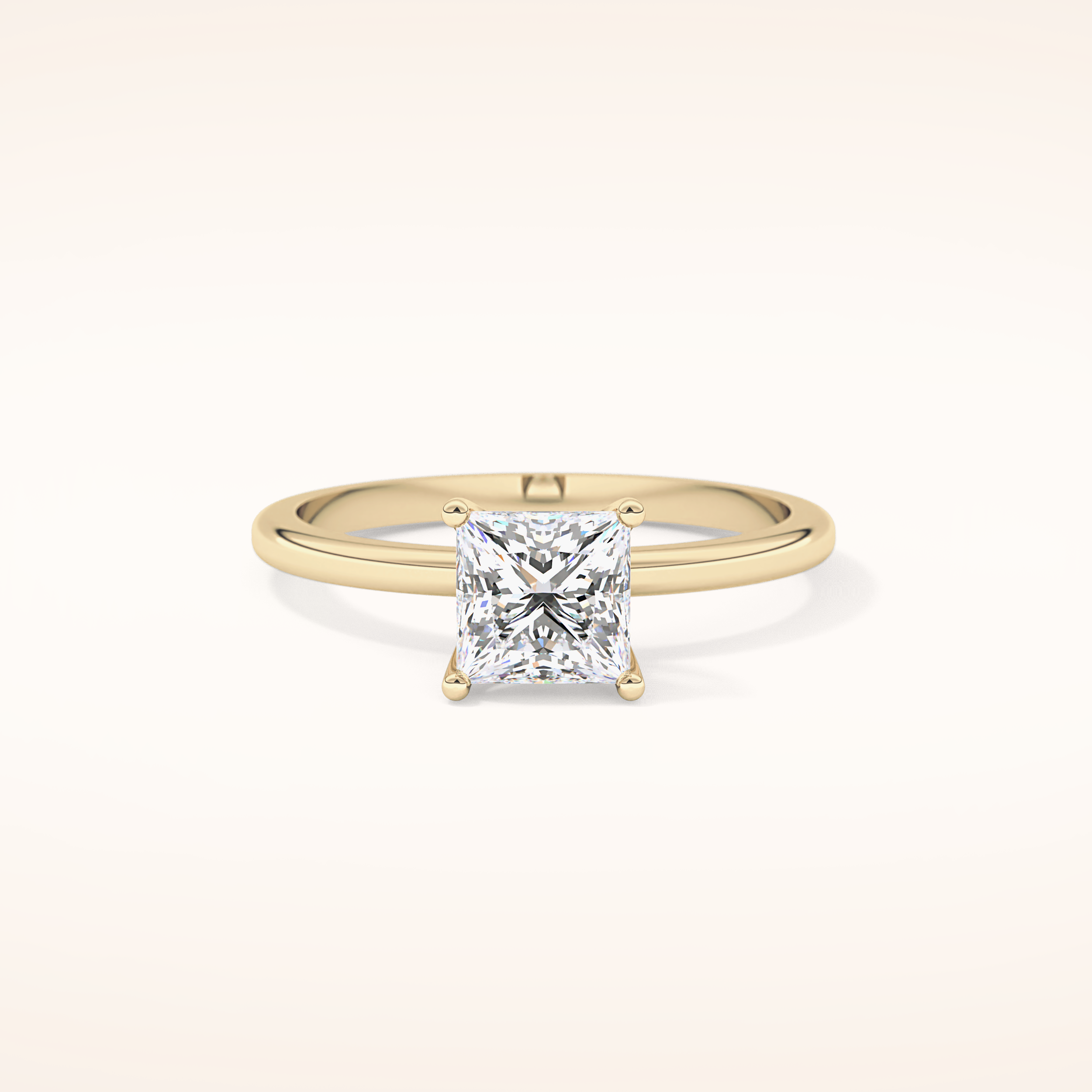 1.04 CT Princess Shaped Solitaire Moissanite Engagement Ring