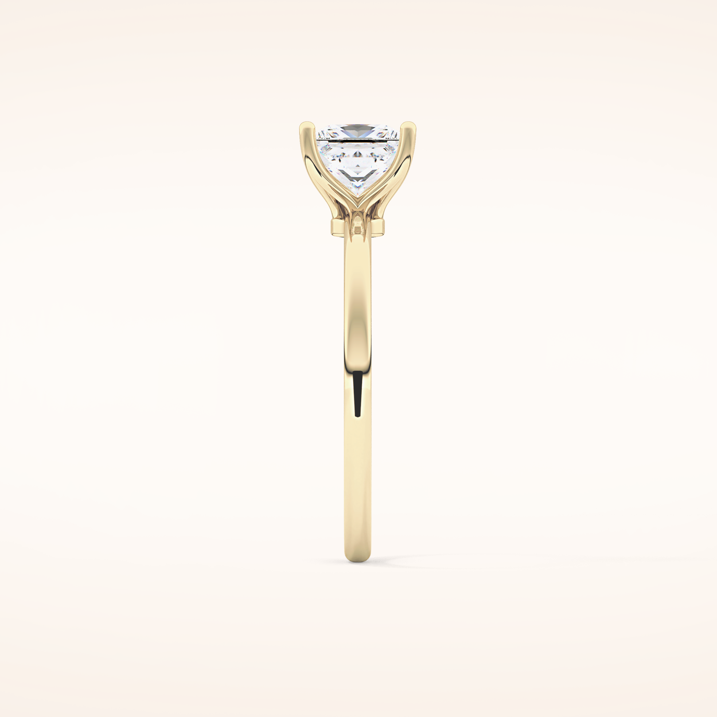 1.04 CT Princess Shaped Solitaire Moissanite Engagement Ring