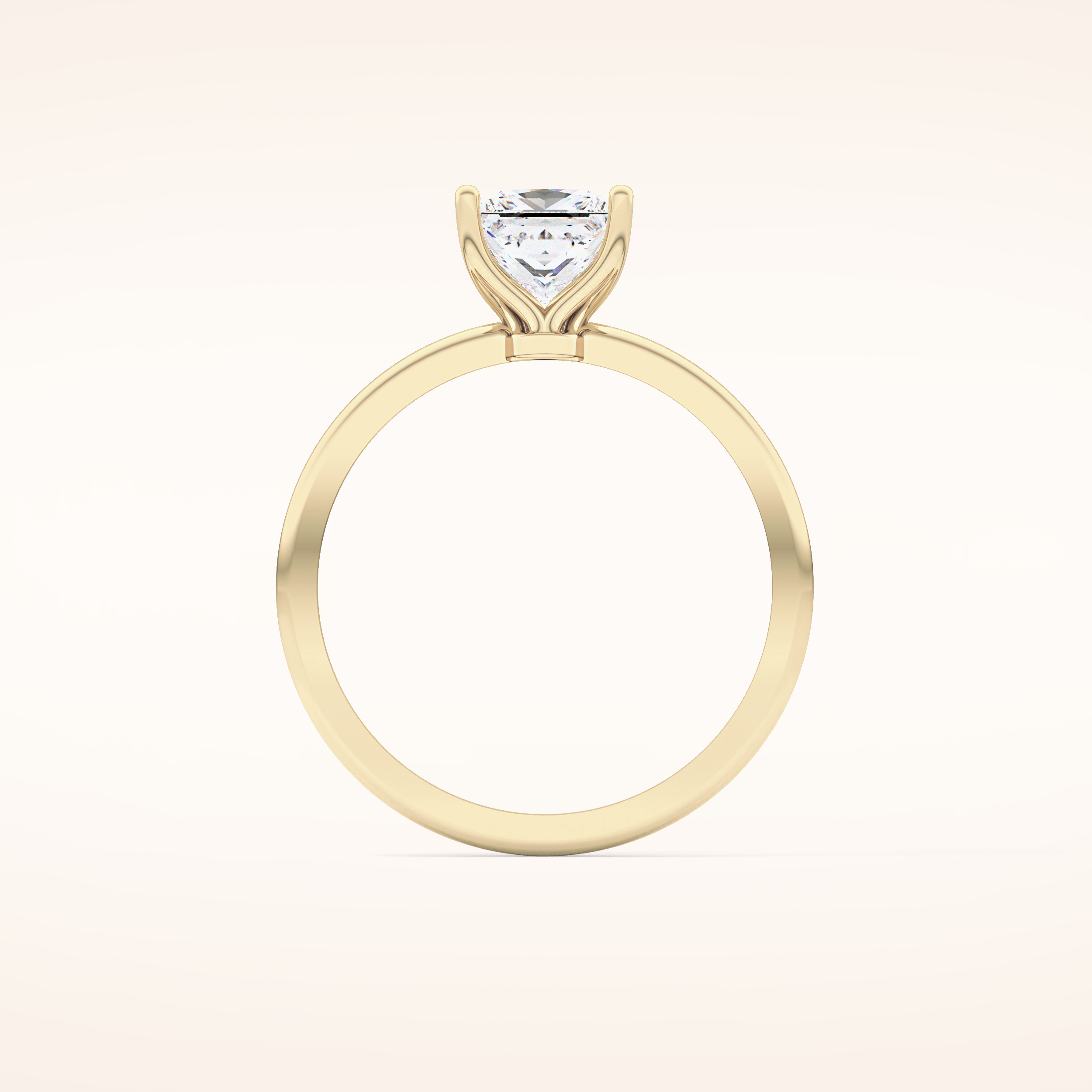 1.04 CT Princess Shaped Solitaire Moissanite Engagement Ring