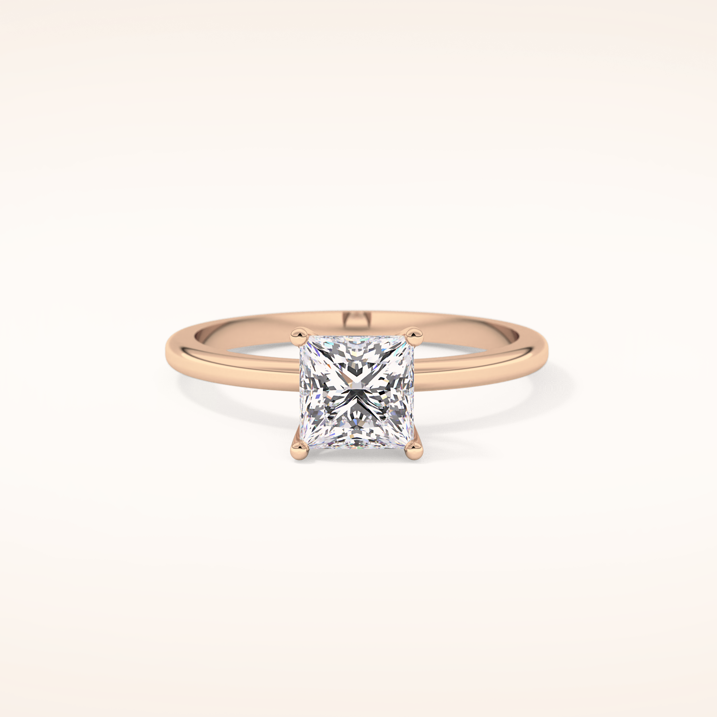 1.04 CT Princess Shaped Solitaire Moissanite Engagement Ring