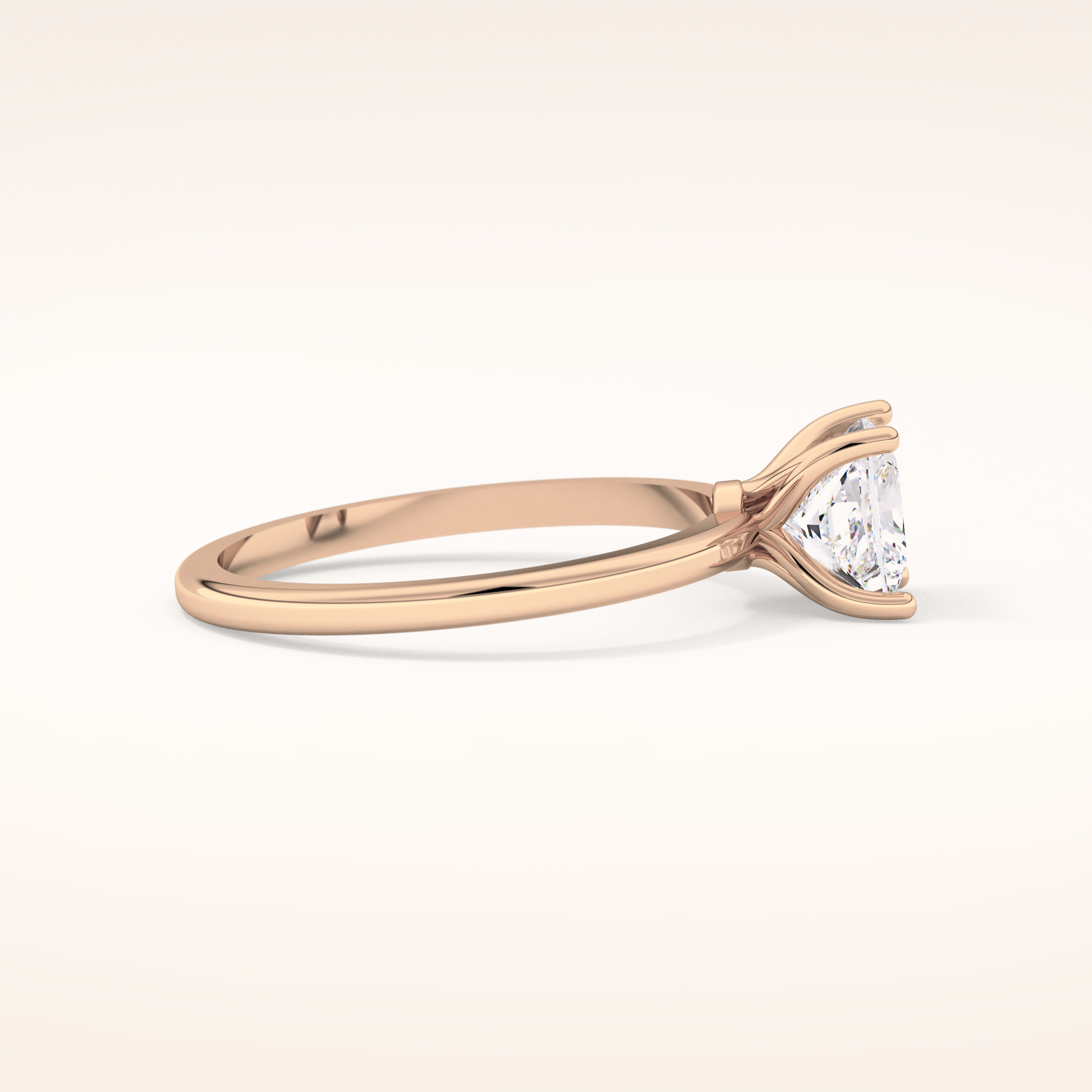 1.04 CT Princess Shaped Solitaire Moissanite Engagement Ring