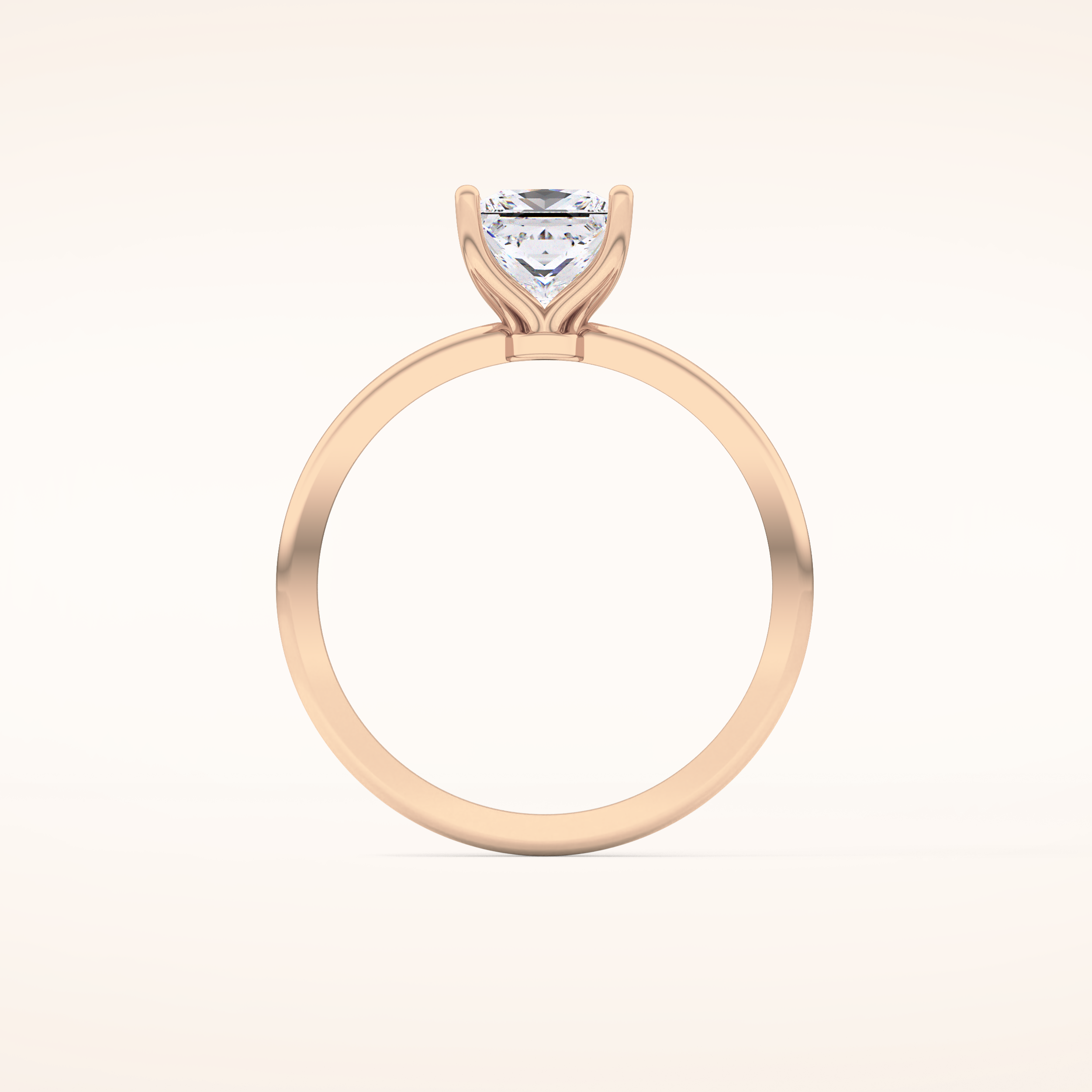 1.04 CT Princess Shaped Solitaire Moissanite Engagement Ring